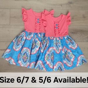 Eleanor Rose Rhonda Dress Sister Set | Sizes 5/6 & 6/7 | Boutique Floral Twirl